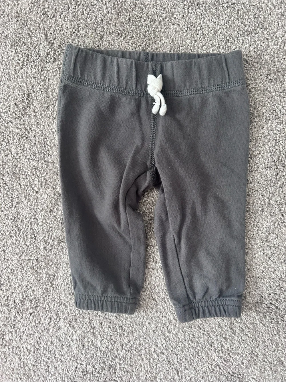 Kids Elastic Waist Drawstring Pants - Green & Gray